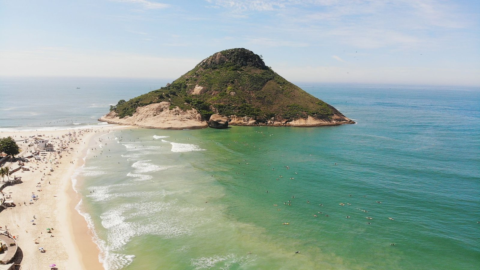 Pedra do Pontal and the beach at Recreio dos Bandeirantes, Rio de Janeiro